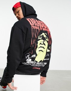 Худи черного цвета с принтом Дракулы на спине ASOS DESIGN-Черный цвет