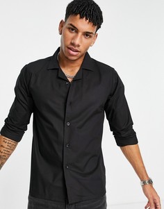 Рубашка с длинными рукавами и отложным воротником Bolongaro Trevor-Черный цвет