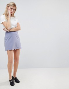 Мини юбка‑трапеция с фигурным краем ASOS Tailored-Синий