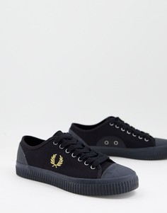Черные низкие парусиновые кеды Fred Perry Hughes-Черный цвет