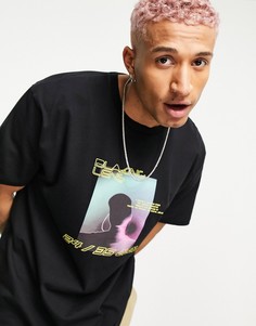 Футболка с принтом Wide Angle на спинке Bershka-Черный
