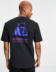Черная футболка с принтом полярного медведя adidas Originals Adventure-Черный цвет