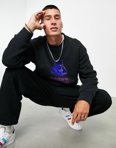 Черный свитшот с принтом полярного медведя adidas Originals Adventure-Черный цвет