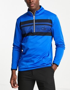 Голубой свитшот с короткой молнией Calvin Klein Golf