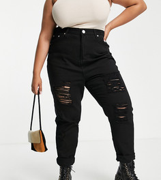 Черные рваные джинсы в винтажном стиле Yours-Черный цвет