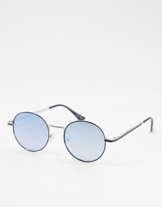 Солнцезащитные очки в стиле унисекс в круглой серебристой оправе Jeepers Peepers-Серебряный