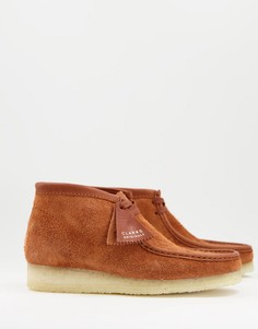 Светло-коричневые замшевые ботинки Clarks Originals wallabee-Коричневый цвет