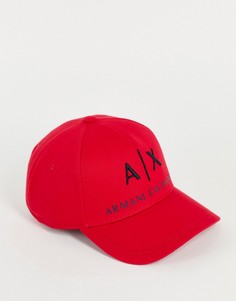 Красная бейсболка с текстовым логотипом Armani Exchange-Черный цвет