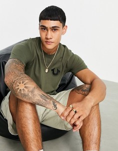 Футболка с круглым вырезом и логотипом True Religion-Зеленый цвет