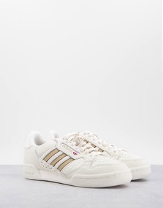 Белые кроссовки в стиле 80-х с золотистыми полосками adidas Originals Continental-Белый