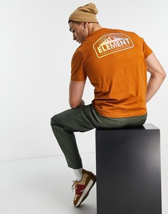 Оранжевая футболка с принтом на спине Element Malta-Коричневый цвет