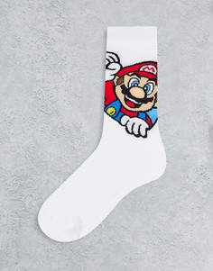 Белые носки с принтом Super Mario ASOS DESIGN-Белый