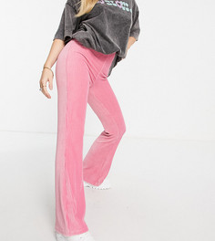 Розовые расклешенные брюки из вельвета ASOS DESIGN Petite-Розовый цвет