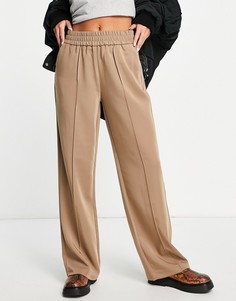 Серо-коричневые свободные брюки с широкими штанинами Only-Коричневый цвет