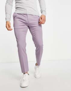 Сиреневые зауженные брюки-джоггеры в строгом стиле Topman-Фиолетовый цвет