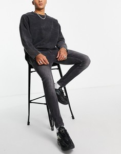 Серые джинсы скинни Bershka-Голубой