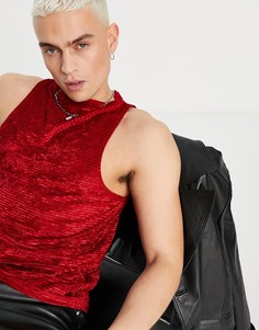 Фактурный жилет бордового цвета ASOS DESIGN-Красный