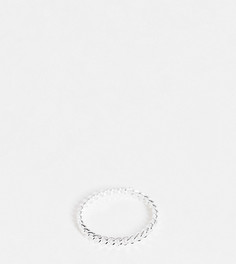 Серебряное кольцо с дизайном в виде тонкой цепочки ASOS DESIGN-Серебряный
