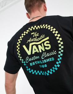 Черная футболка с принтом на спинке Vans Custom Classic-Черный цвет