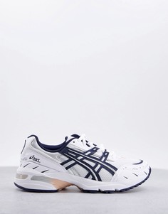 Кроссовки белого и темно-синего цвета Asics Gel-1090-Белый