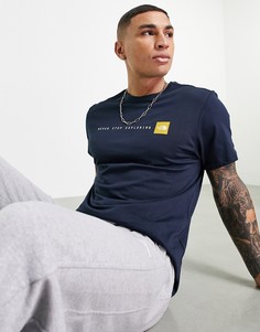 Темно-синяя футболка с надписью "Never Stop Exploring" The North Face-Темно-синий