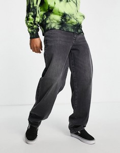 Черные выбеленные свободные джинсы ASOS DESIGN-Черный