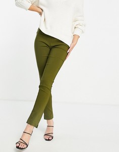 Узкие брюки цвета хаки с завышенной талией Vero Moda-Зеленый цвет