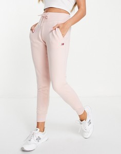 Розовые джоггеры с маленьким логотипом New Balance-Розовый цвет