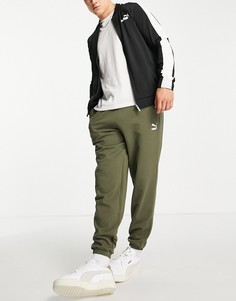 Oversized-джоггеры цвета хаки Puma Classics-Зеленый цвет