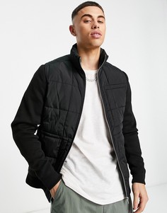 Черная стеганая куртка с трикотажными рукавами Jack & Jones Premium-Черный цвет