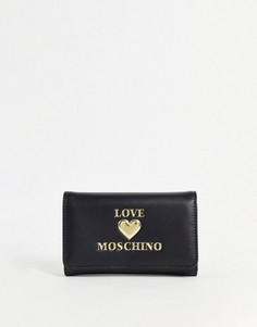 Черный кошелек с логотипом Love Moschino-Черный цвет