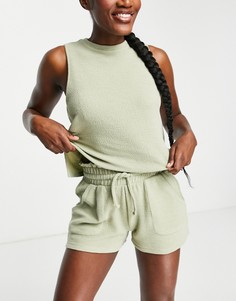 Шалфейно-зеленые пижамные шорты из трикотажа ASOS DESIGN – Выбирай и Комбинируй-Зеленый цвет