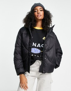Черная дутая куртка укороченной длины с капюшоном Vero Moda-Черный цвет