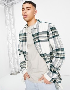 Зеленая рубашка в клетку River Island-Белый