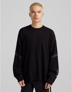 Черный oversized-джемпер с молниями Bershka-Черный цвет