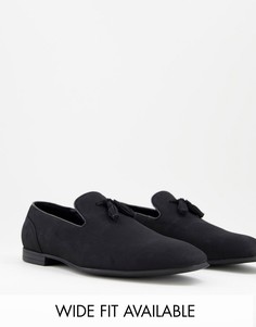 Черные лоферы из искусственной замши с кисточками ASOS DESIGN-Черный цвет