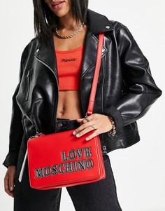 Красная сумка на плечо с логотипом Love Moschino-Черный цвет