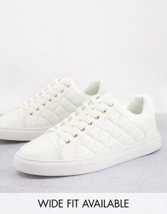 Белые стеганые кроссовки ASOS DESIGN-Белый