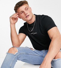 Черная футболка с вышитым логотипом Fred Perry – эксклюзивно для ASOS-Черный цвет