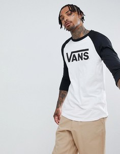 Белая футболка с рукавом реглан Vans VN0002QQYB21-Белый