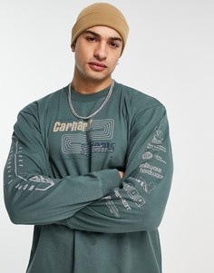 Зеленый лонгслив с принтом Carhartt WIP-Зеленый цвет