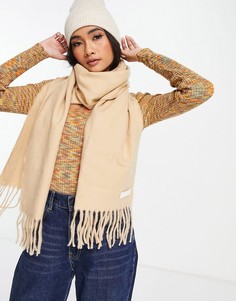 Мягкий бежевый шарф из переработанных материалов с нашивкой Topshop-Коричневый цвет