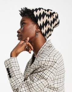 Коричневая шапка-бини крупной вязки Topshop-Коричневый цвет