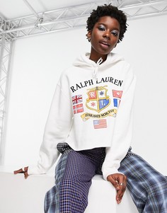 Худи кремового цвета с логотипом Polo Ralph Lauren-Белый