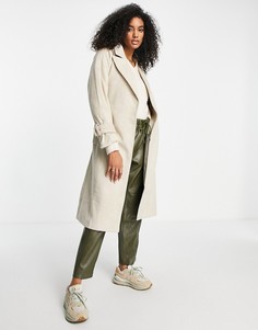 Пальто с заниженной линией плеча и запахом Fashion Union-Светло-бежевый цвет