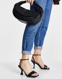 Черные уплотненные босоножки на каблуке ASOS DESIGN Hera-Черный цвет