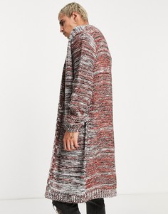 Кардиган темно-серого цвета из меланжевой пряжи ASOS DESIGN-Серый