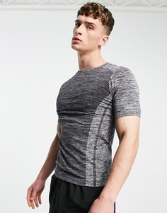 Облегающая спортивная футболка с окраской шенье ASOS 4505-Серый