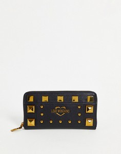 Кошелек черного цвета с заклепками Love Moschino-Черный цвет