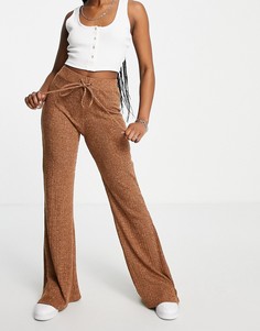 Широкие коричневые брюки многооттеночного окрашивания ASOS DESIGN-Коричневый цвет